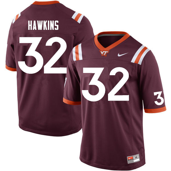 Men #32 Ny'Quee Hawkins Virginia Tech Hokies College Football Jerseys Sale-Maroon - Click Image to Close